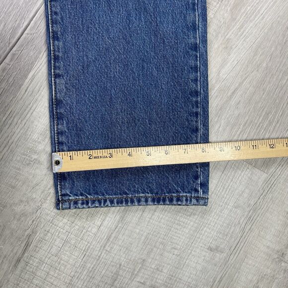 Levis 501 Jeans Mens 33x32 Blue Dark Wash Straight Leg Button Fly Modern I - Picture 10 of 13